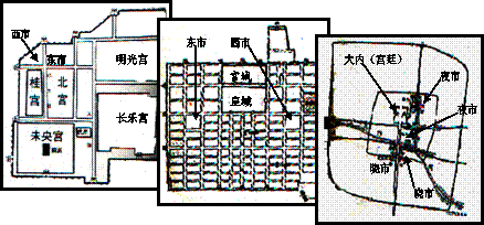 都城,往往是农业社会皇权与文化的集结处和辐射中心.而从下图(西汉